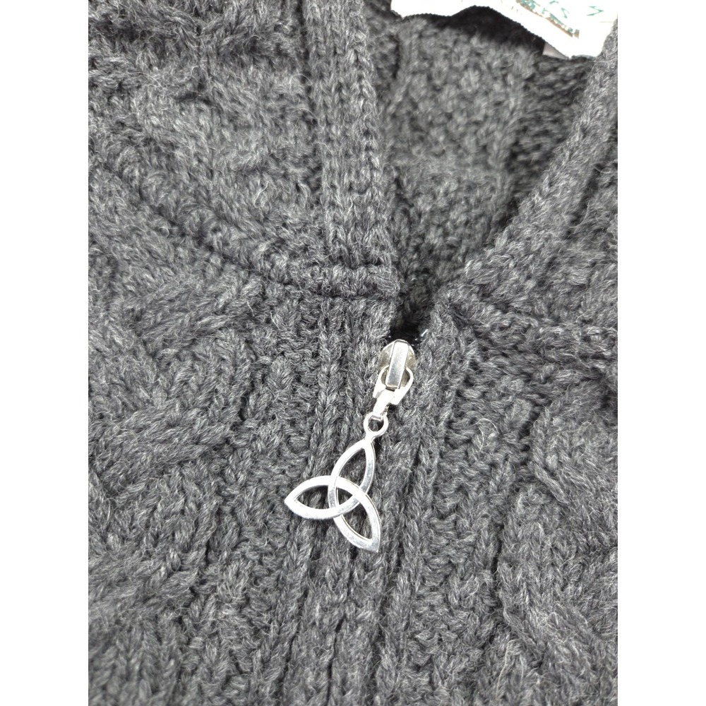 Aran Crafts Merino Wool Hoodie Womens Medium Full Zip - Picture 5 of 8